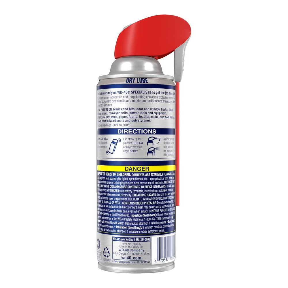 WD-40 Specialist Dry Lube Long-Lasting Lubricant Smart Straw Spray 10 oz 1 Pack