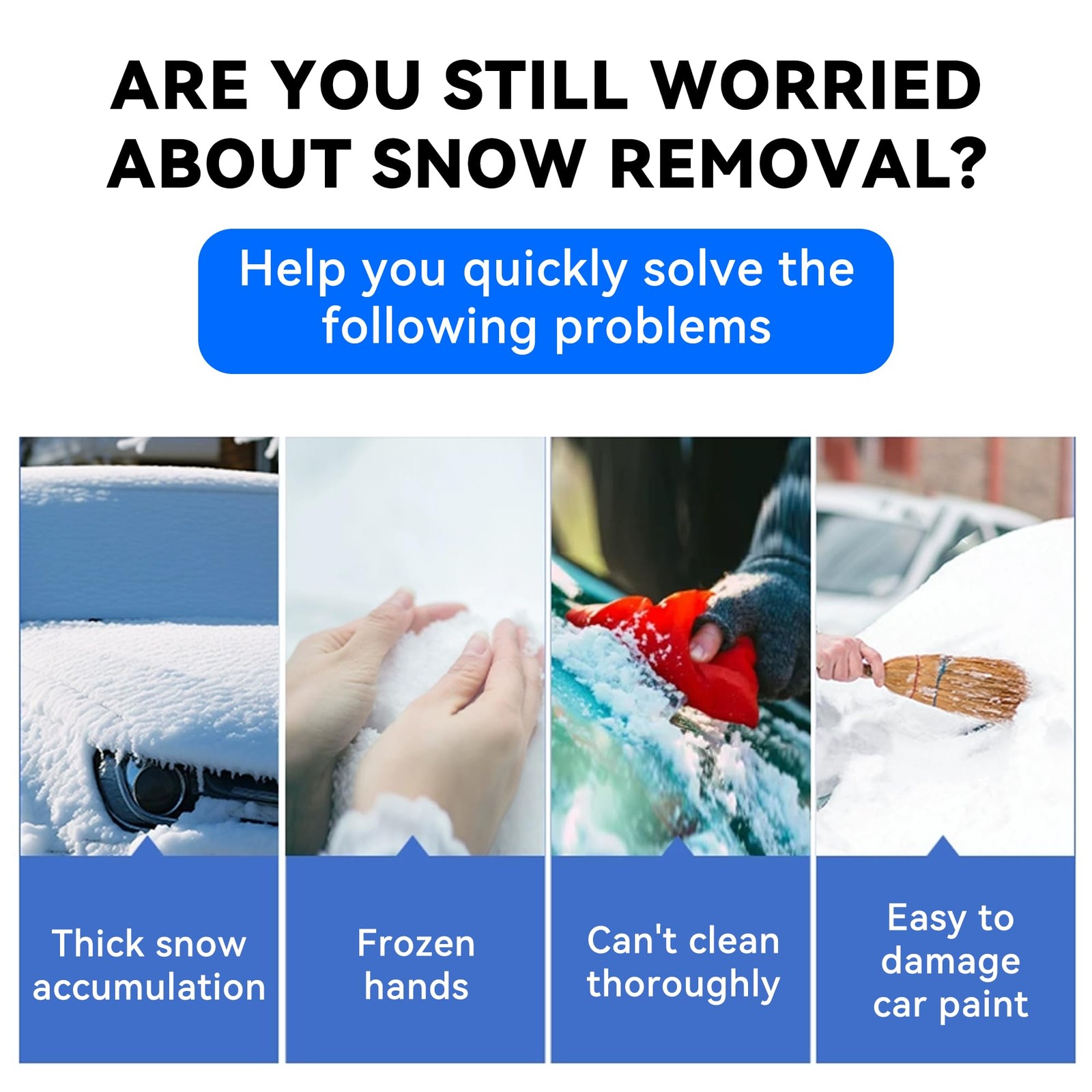 Auto Windshield Ice Scraper with Foam Handle Snow Frost Ice Removal Tool
