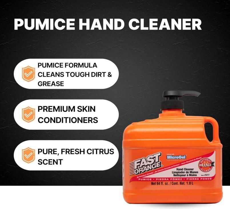 Fast Orange Permatex 25217 Pumice Lotion, Heavy Duty Hand Cleaner 64 Fl Oz-1pk
