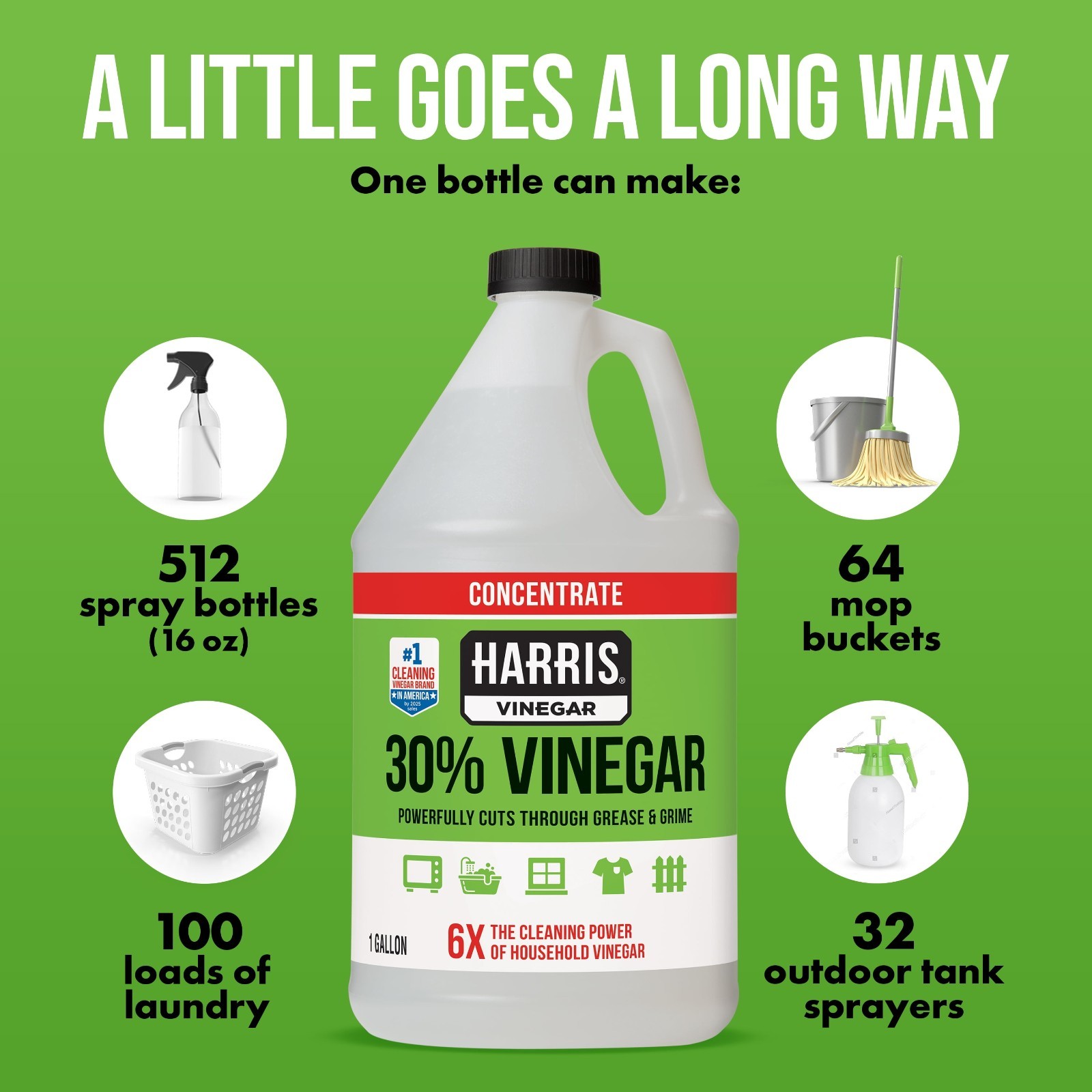 2 Pack Harris 30 Percent Vinegar Concentrate 1 Gallon All Purpose