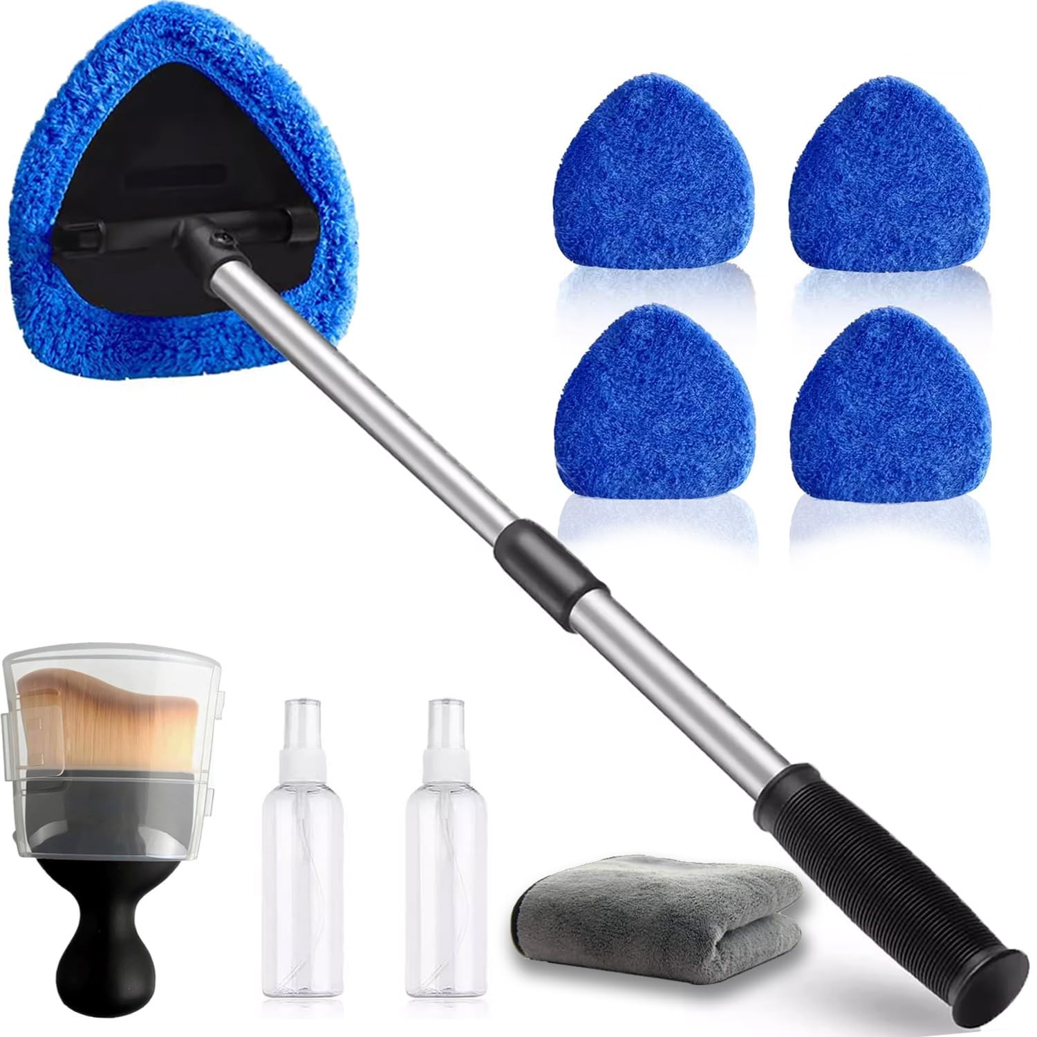 Car Windshield Cleaning Tools, Expandable Car Window Cleaner kit with 4 Reusa…