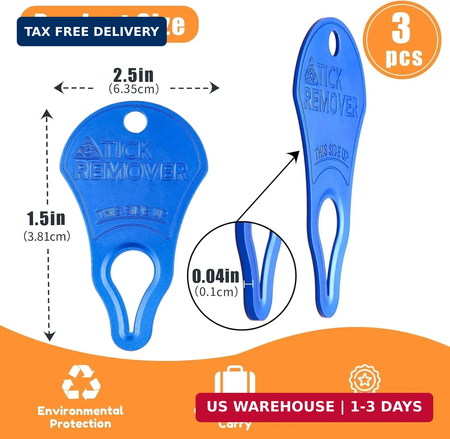 3 Pack Tick Remover Tool for Dogs Pets Humans Safe Outdoor Tick Key Essentials