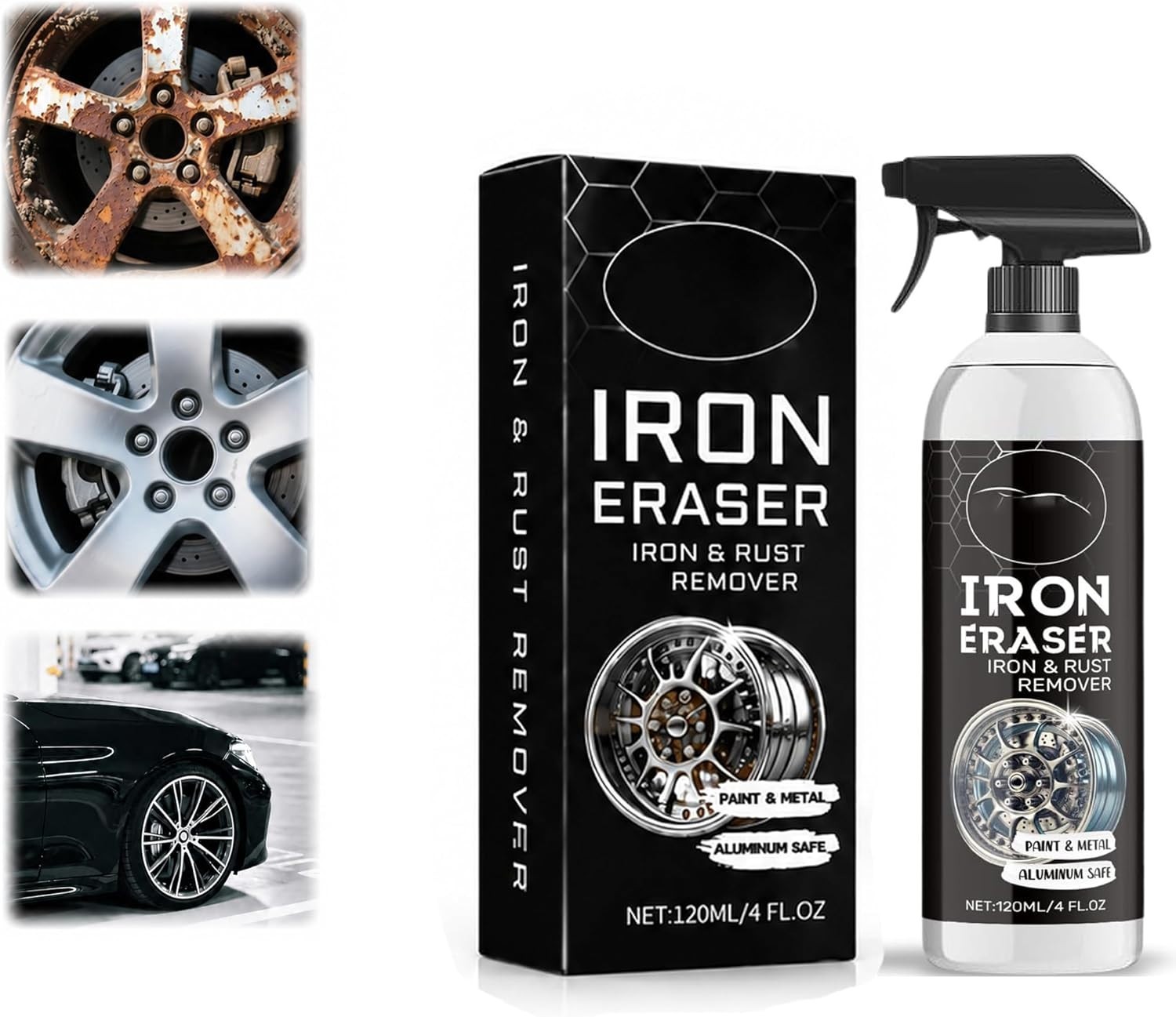 120ml Fast Iron and Rust Remover Spray for Cars, Wheels, Paint and Metal | 12…