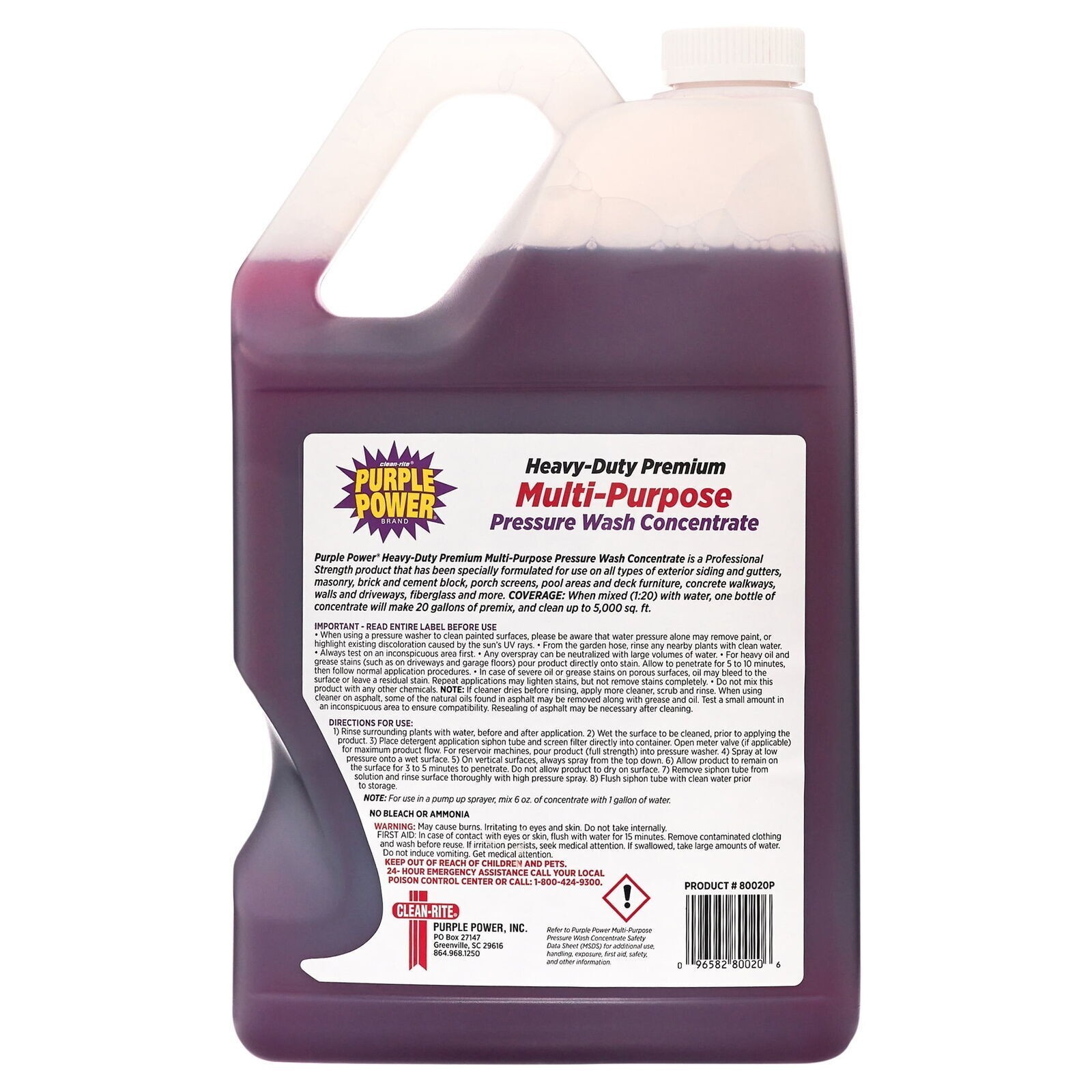 1 Gallon Heavy-Duty Pressure Washer Fluid Concentrate Premium Multi-Purpose New