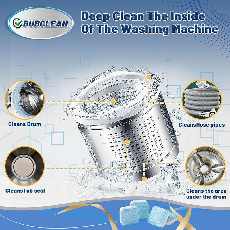Washing Machine Cleaner Tablets Odor Eliminator Deep Clean All Washers New