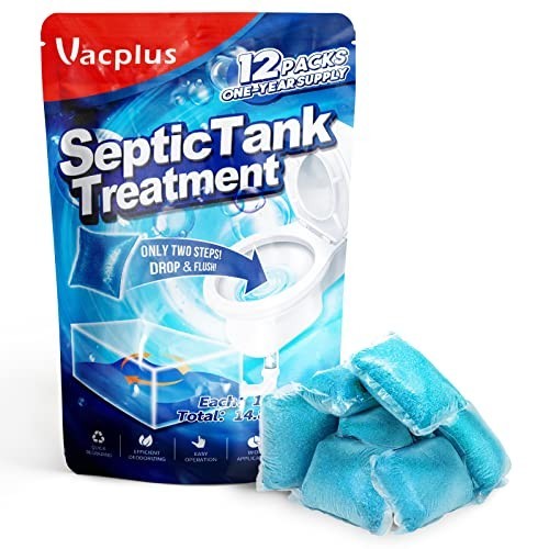 Septic Tank Treatment 12 Pcs for 1 Year Supply Dissolvable Packs Easy Operation