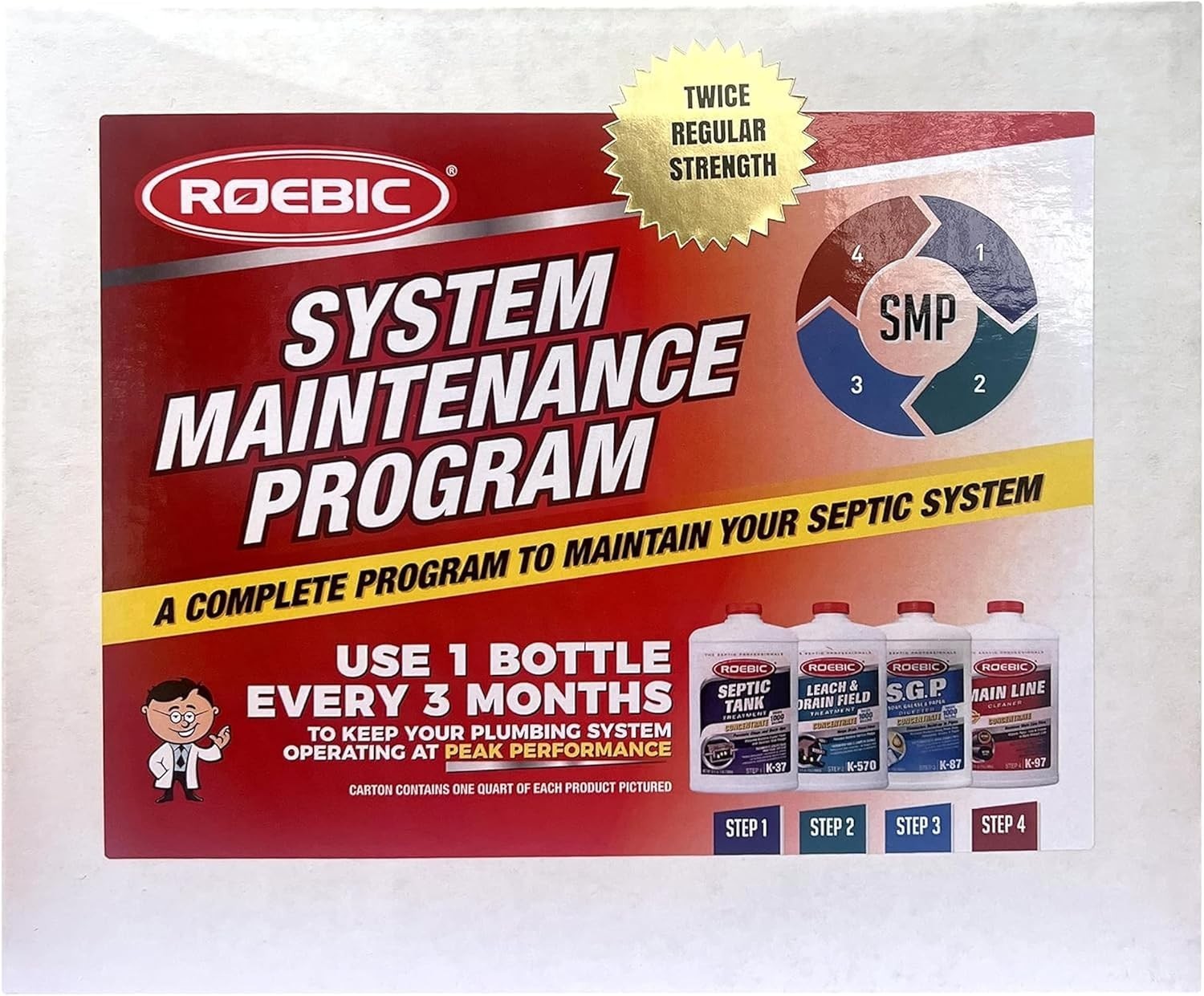 Complete Septic Care Kit 4 Quarts: Unscented, Non-Toxic, Prevents System Failure