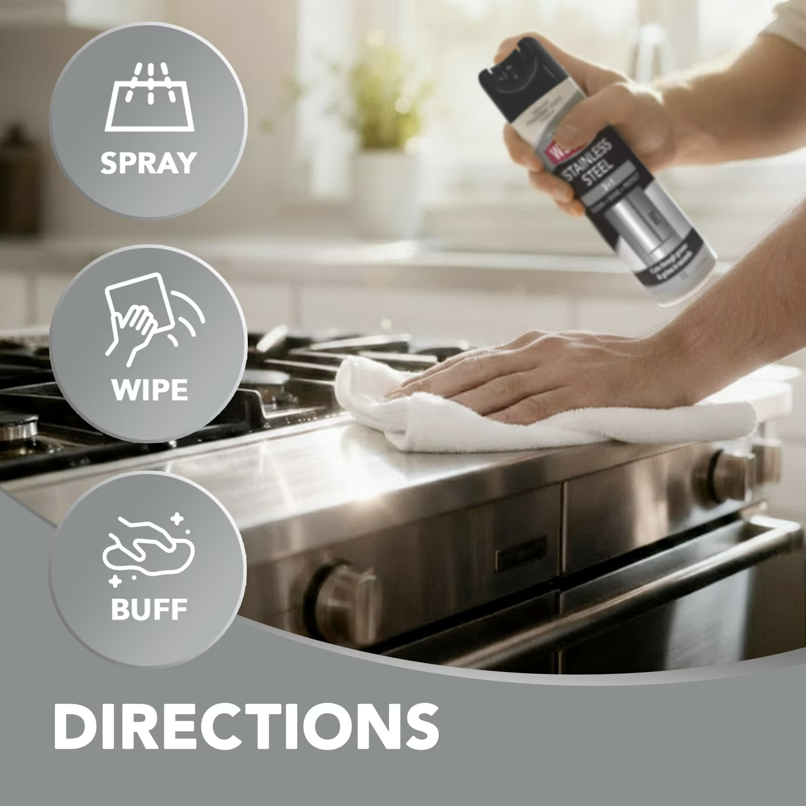 Weiman Stainless Steel Cleaner Polish Spray 12 Oz Floral Scent Appliances