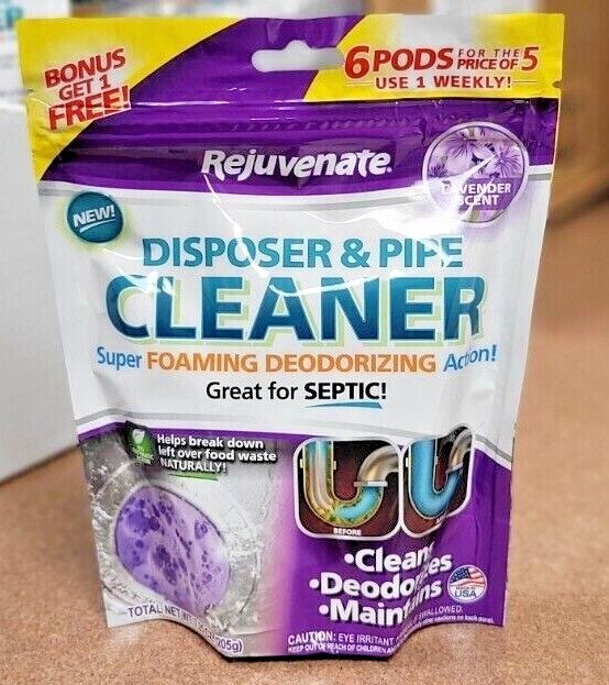 Rejuvenate Garbage Disposal and Drain Pipe Cleaner Lavender (Qty 12 Packs)