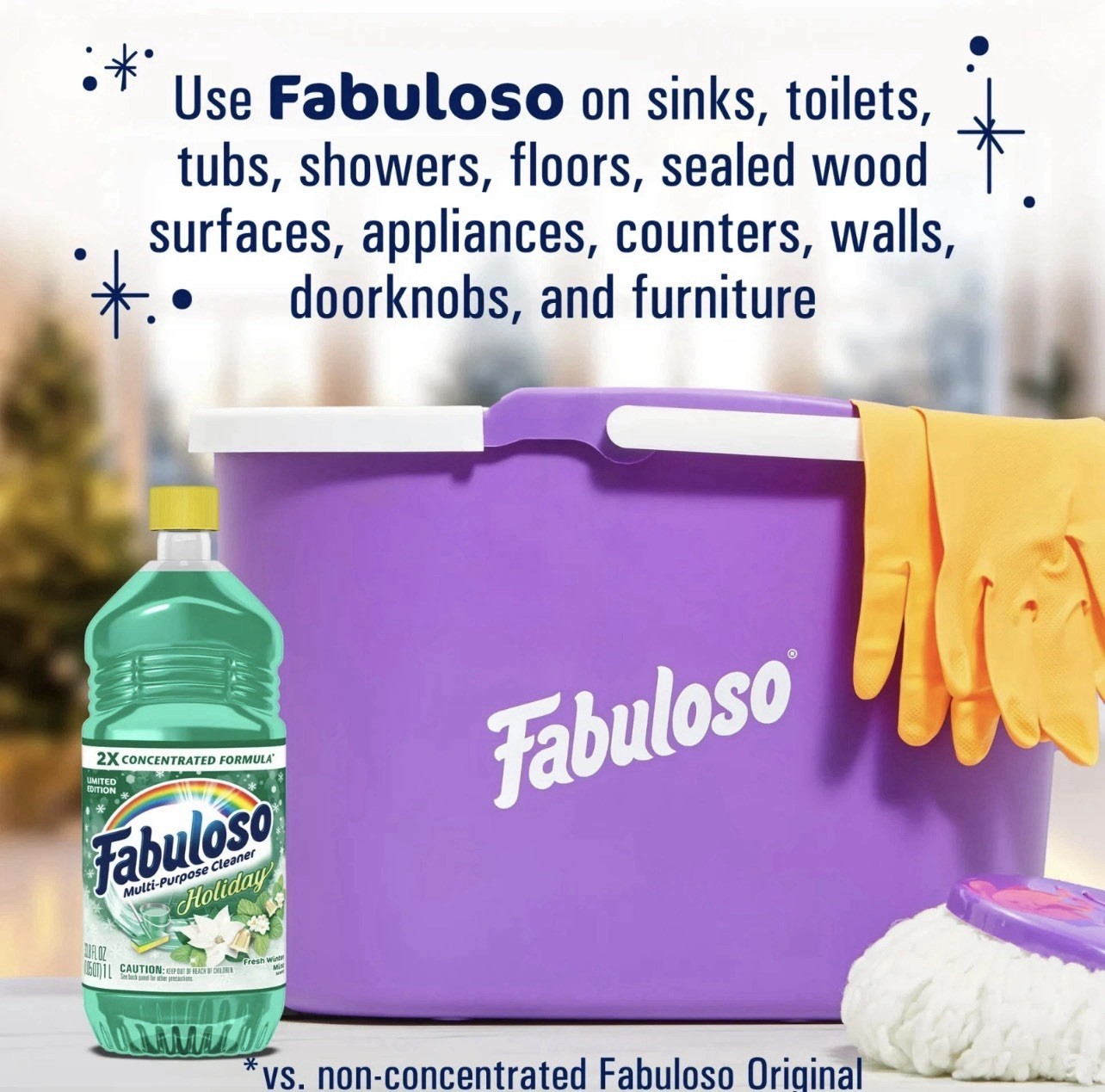 Fabuloso Multi-Purpose Cleaner, 2X Concentrated Formula, Fresh Winter Mint Scent
