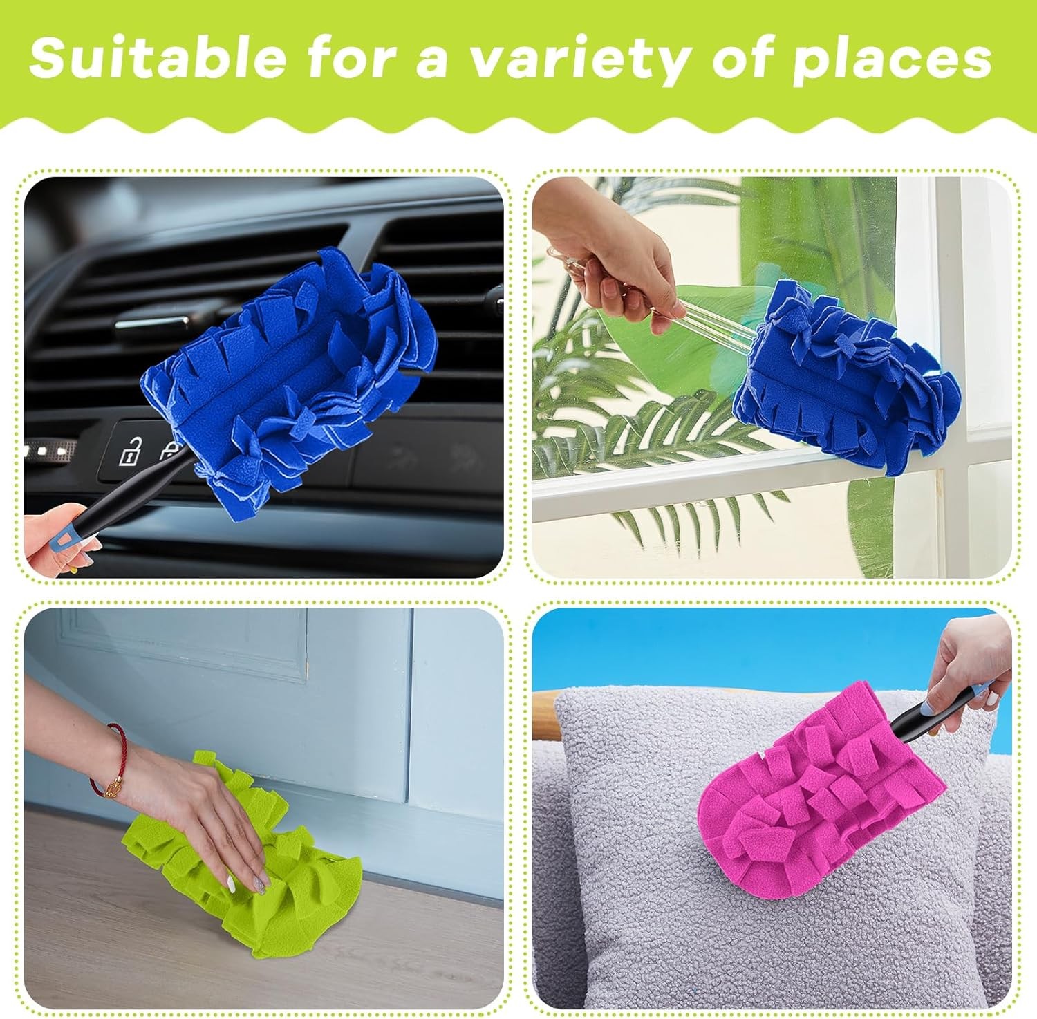 3 Pcs Duster Refill Reusable Fleece Duster Refills Feather Flat Dusters Multi