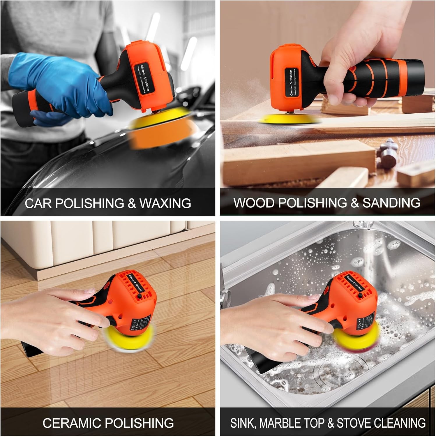 Cordless Sander, 3″ Palm Sander with 2Pcs 16.8V 3.0Ah Batteries, 3500RPM Mini
