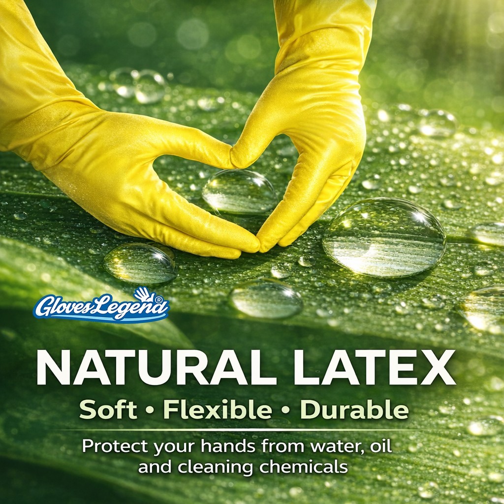 3 Pairs (6 Gloves) – Medium – Yellow Latex Household Cleaning Dishwashing Gloves