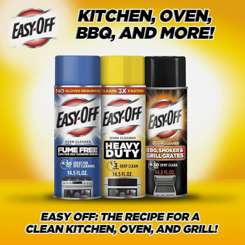 2 Pack -Easy off Heavy Duty Oven Cleaner, Destroys Tough Grease, Lemon 14.5oz
