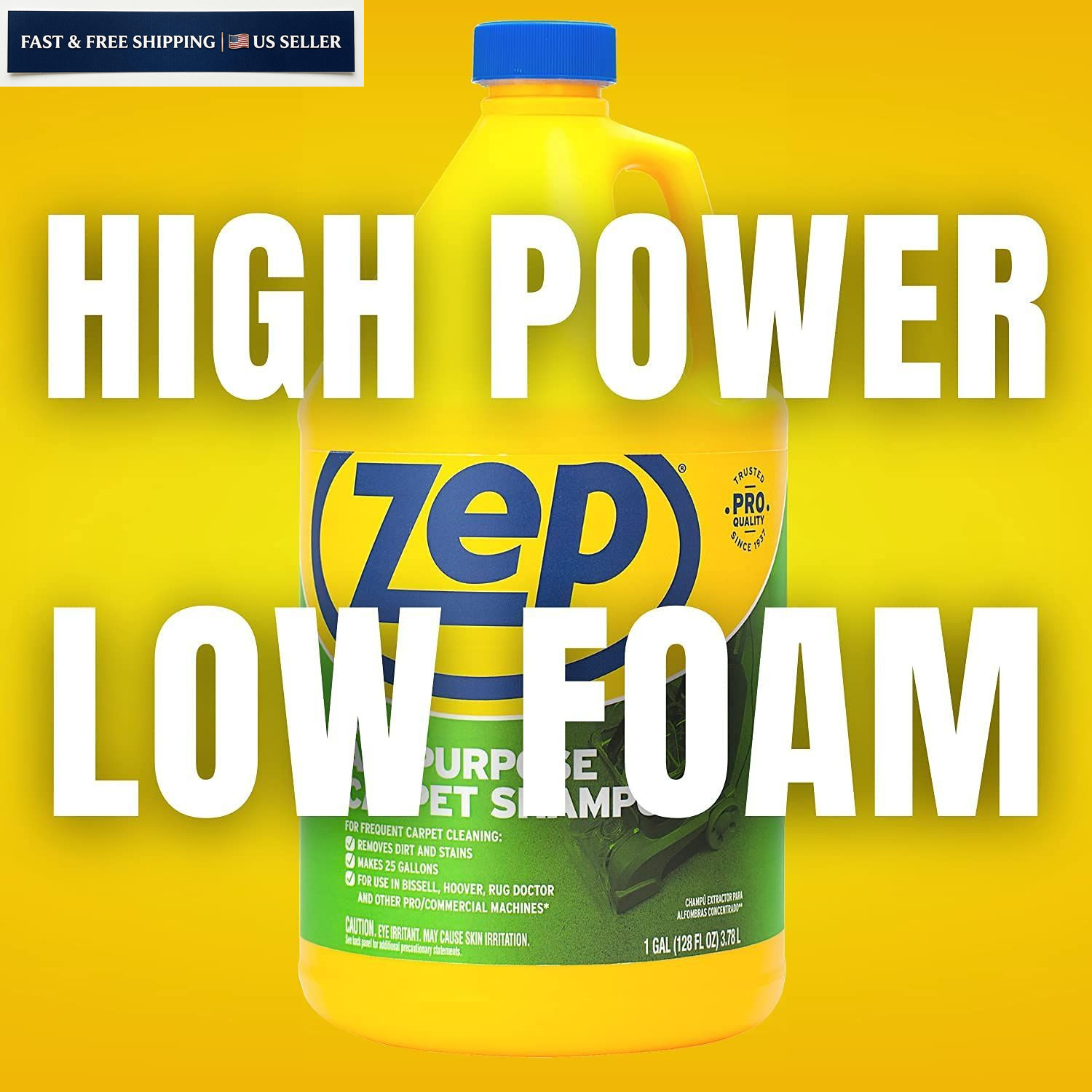 Zep All-Purpose Carpet Shampoo Concentrate 128 Fl Oz (Pack of 1), Blue