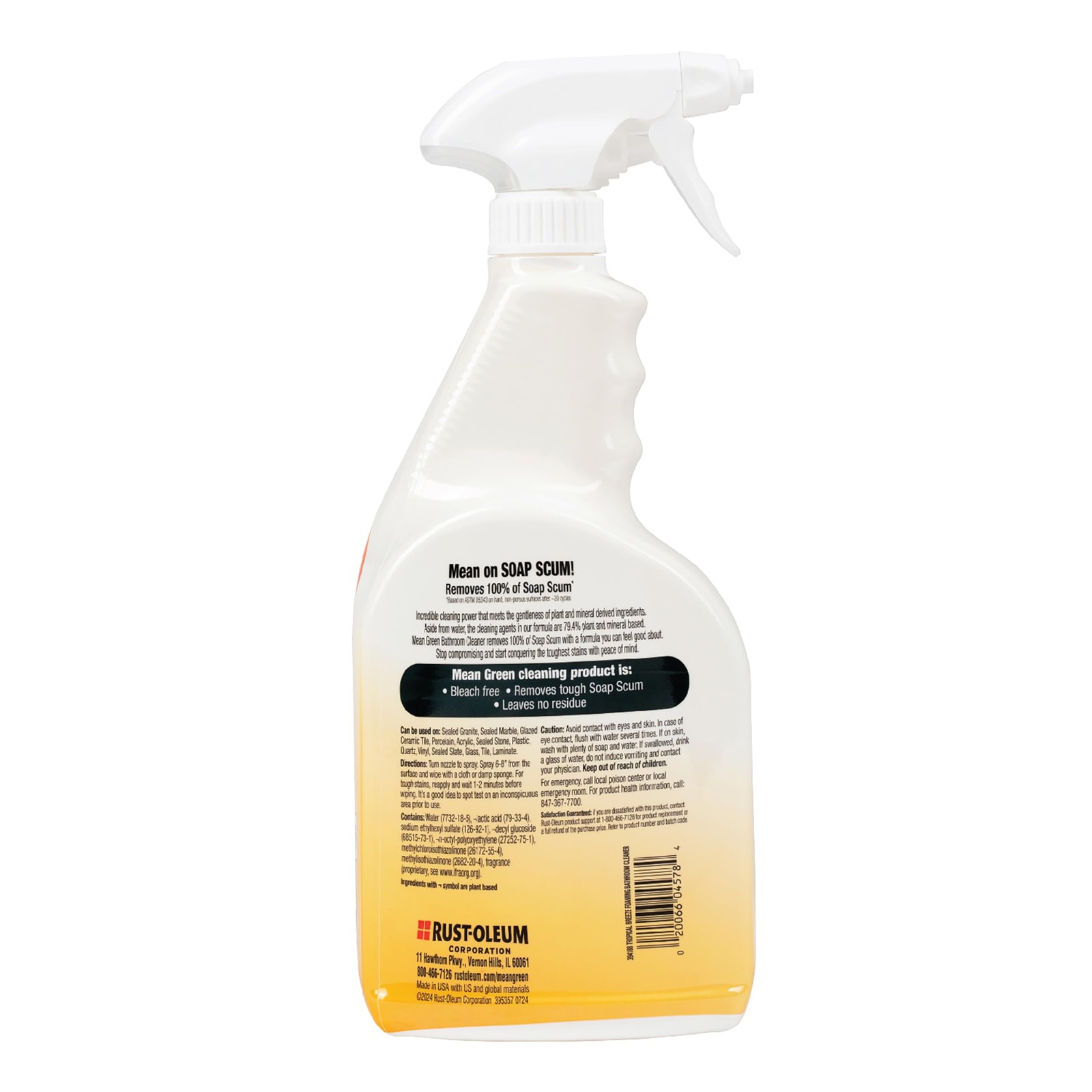 Foaming Bathroom Cleaner Spray Tropical Breeze 32 oz Removes Soap Scum Tile