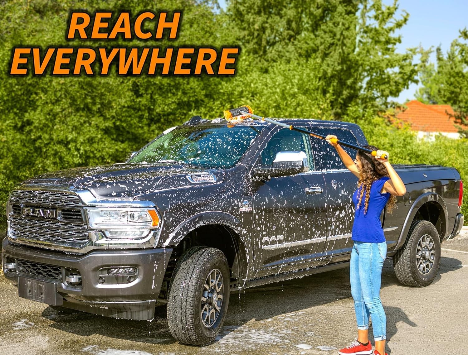 Car & RV Wash Brush Kit 48-144״ Long Extendable Handle Car, RV, Truck Washing…