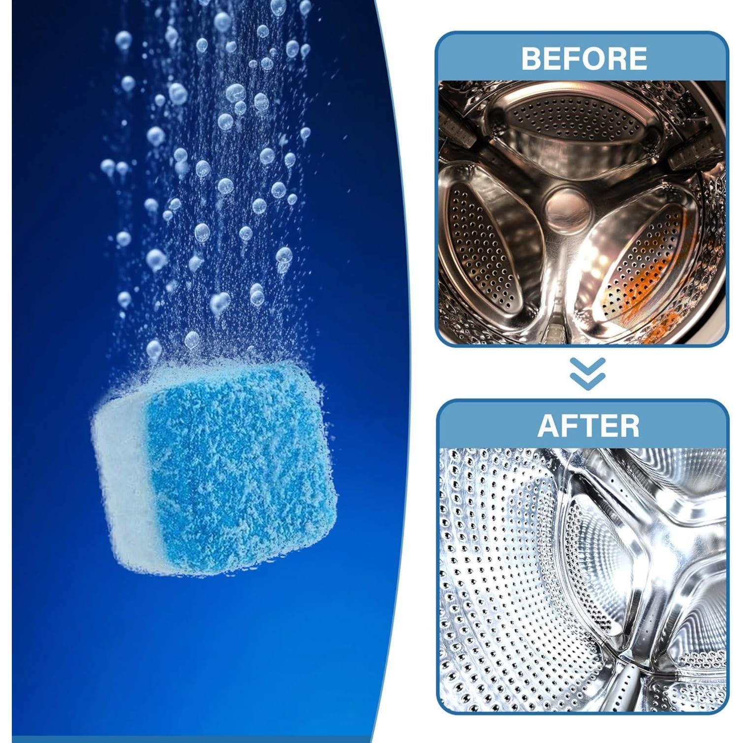 24 Pack of Washing Machine Cleaner Tablets for Front Load & Top Load Washer