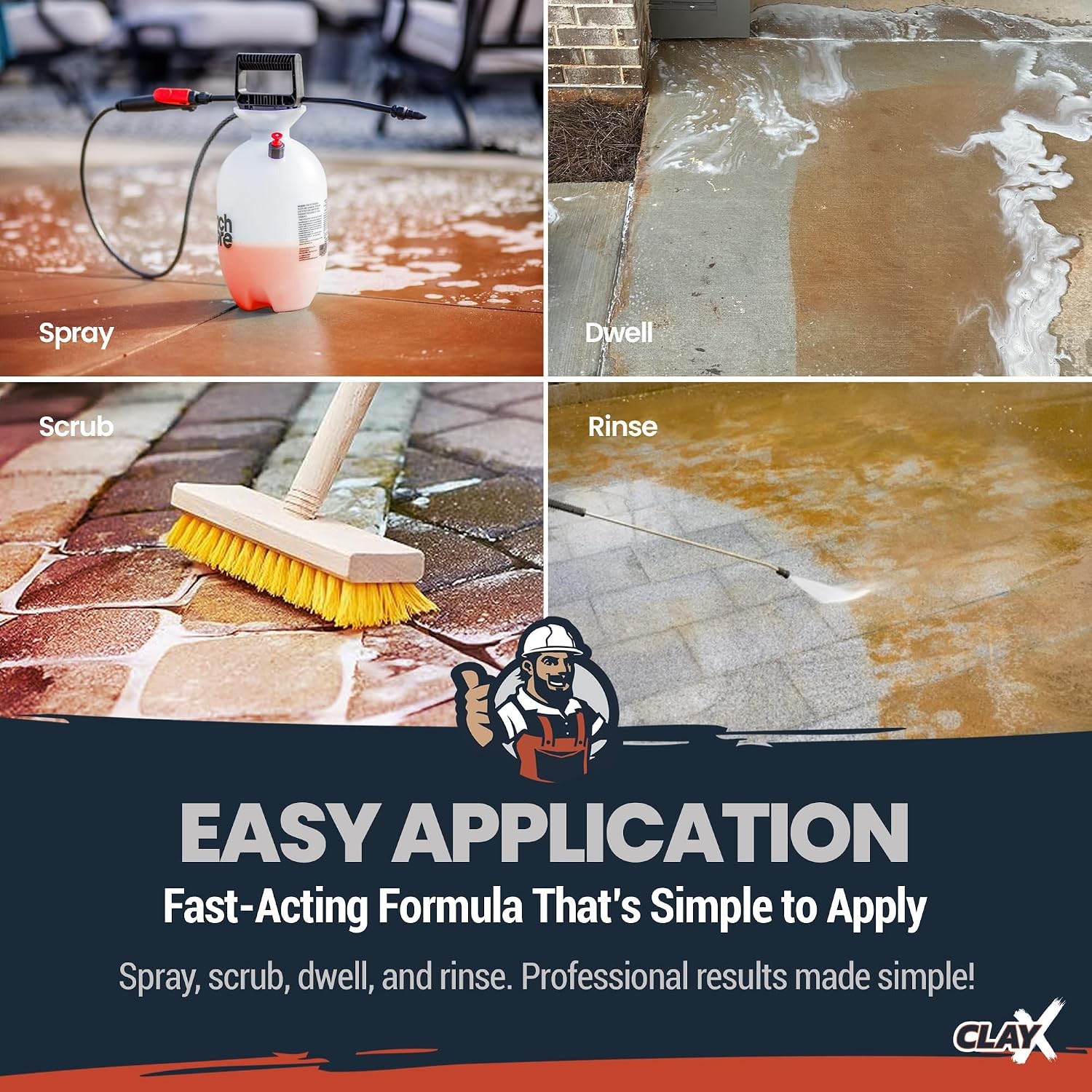 Clay-X Red Clay Stain Remover – 1 Gallon Removes Red Clay Stains & Rust from