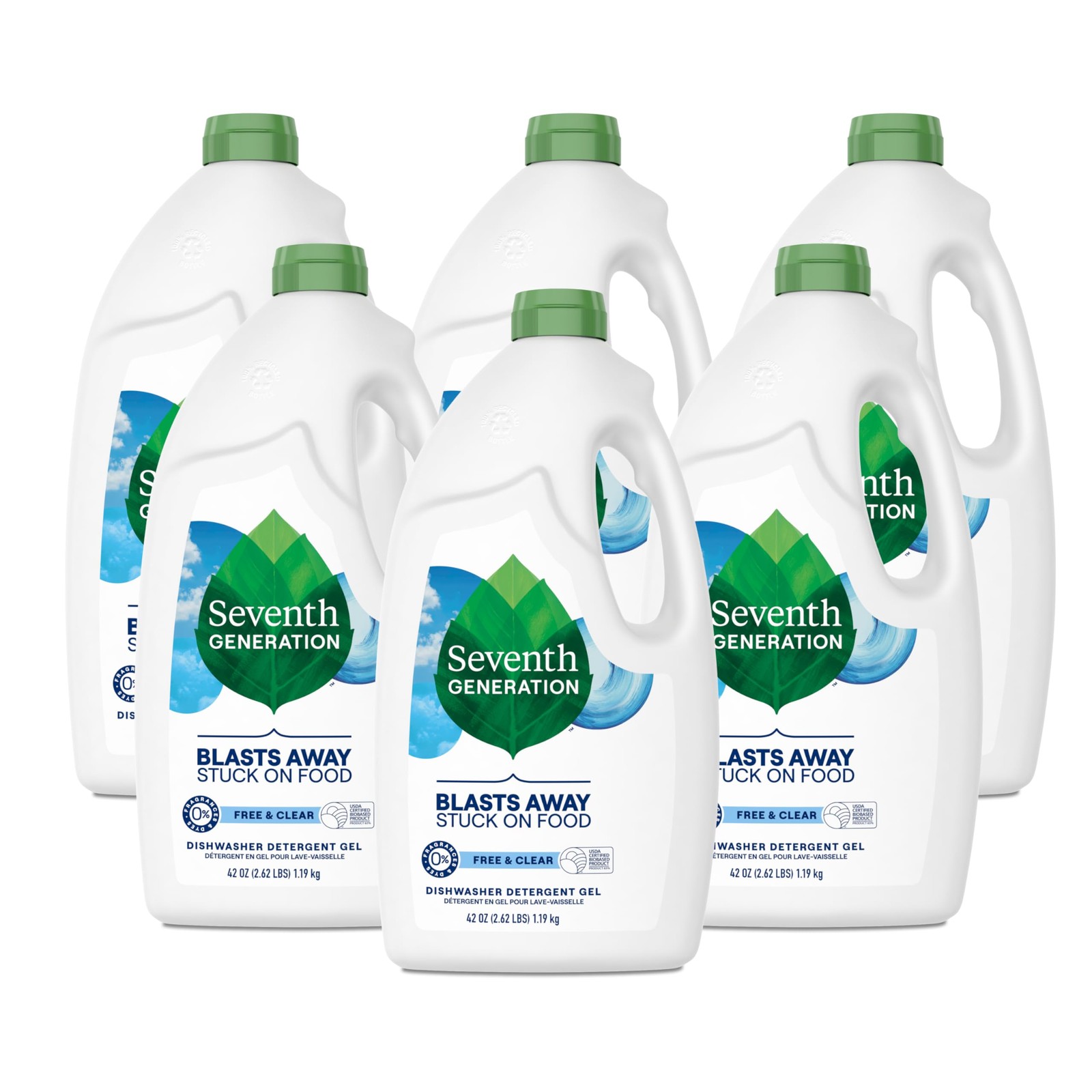 Seventh Generation Free And Clear Dishwasher Detergent 42 Ounce Pack Of 6