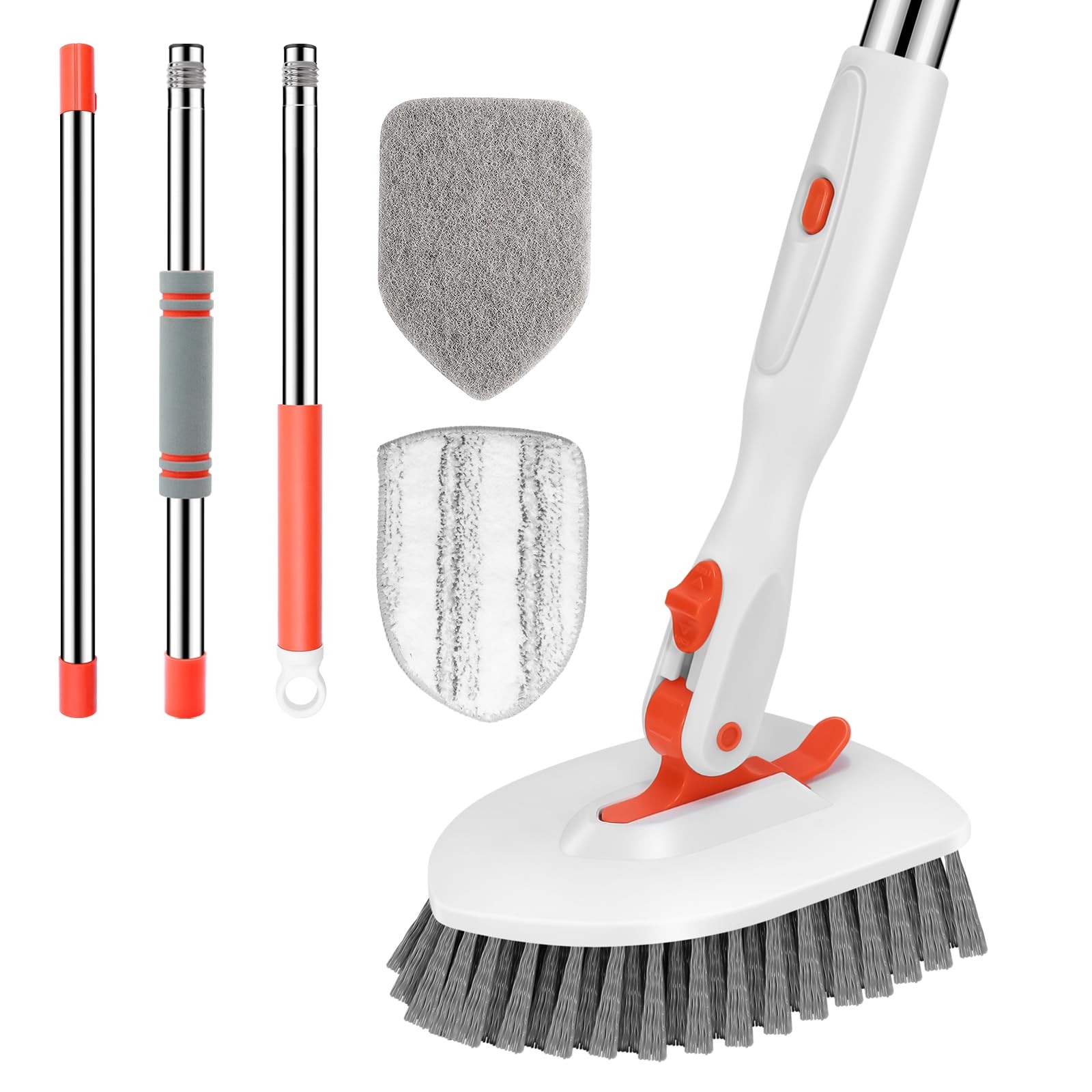 SetSail Tile Tub Scrubber Brush 3-in-1 Shower Scrubber with 52-inch Adjustabl…