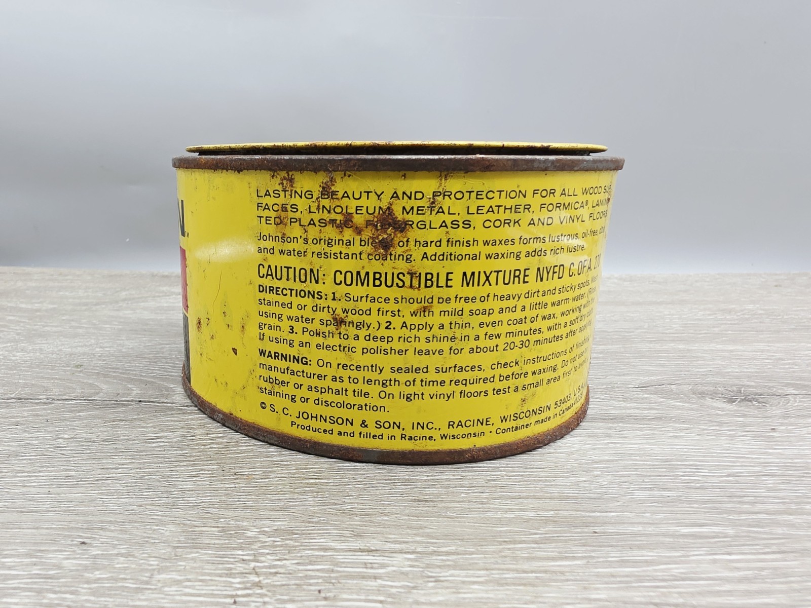 SC Johnson Paste Wax 16 oz Open Can Discontinued USA. 17.4 Oz Weight!!