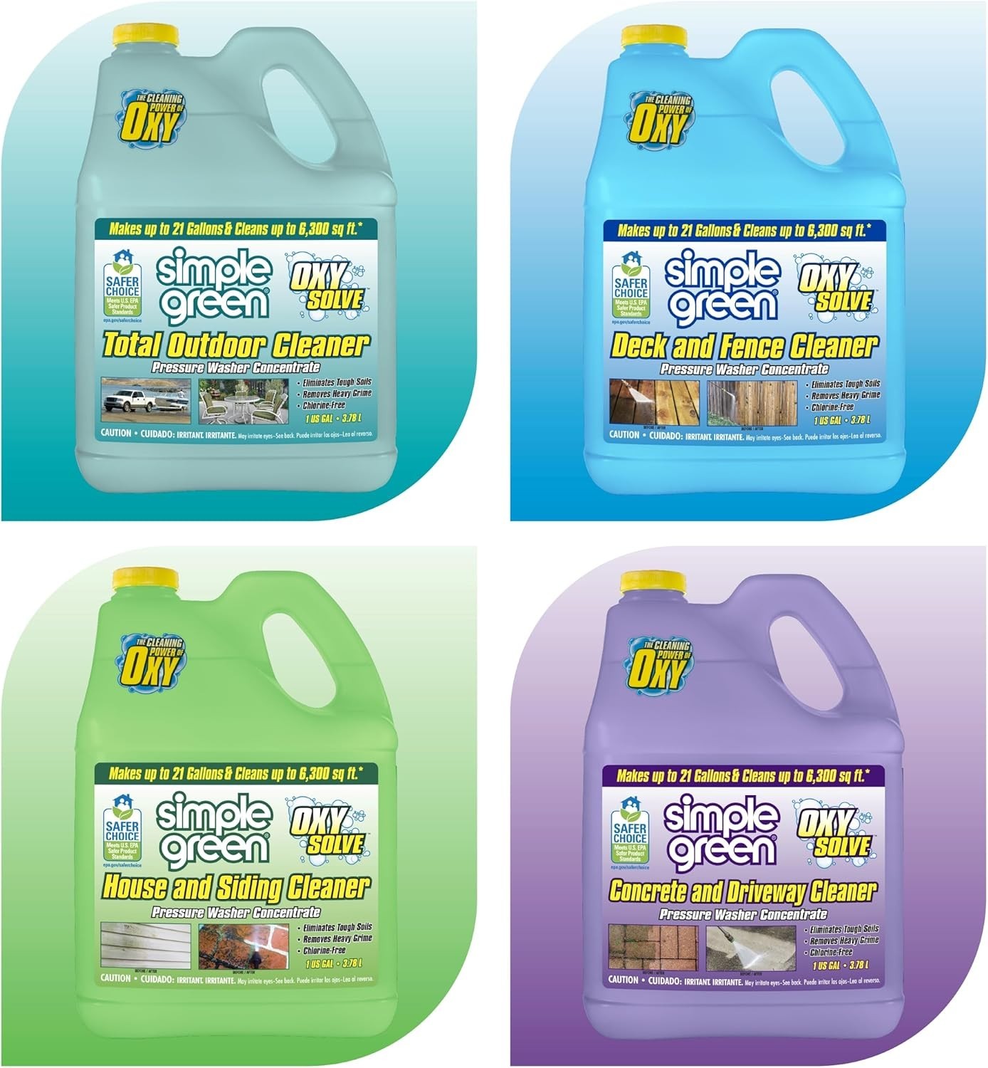 Oxy Solve Driveway Cleaner – 128 Fl.Oz Biodegradable Pressure Washer Solution