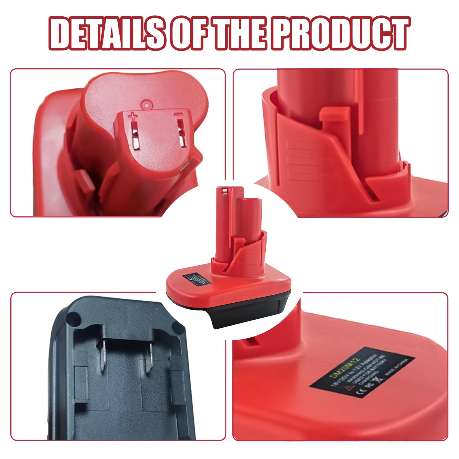For M18 to for M12 Battery Adapter, for Milwaukee 18V to 12V Converter, Convert