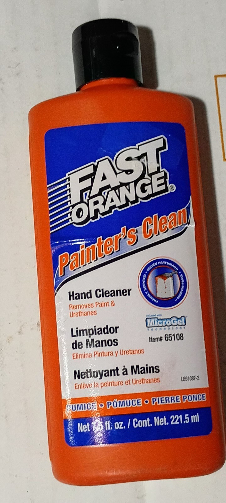 Fast Orange Hand Cleaner 7.5 Oz infused with Microgel