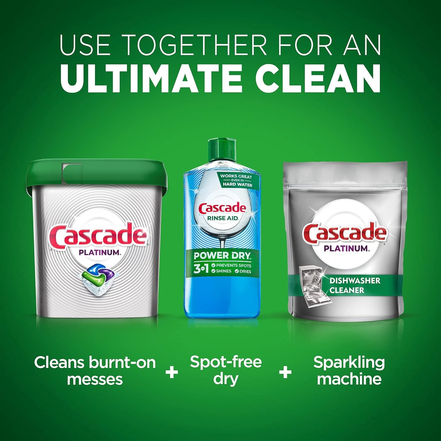 Cascade Power Dry Dishwasher Rinse Aid, 16 fl oz 16 Fl Oz (Pack of 2)