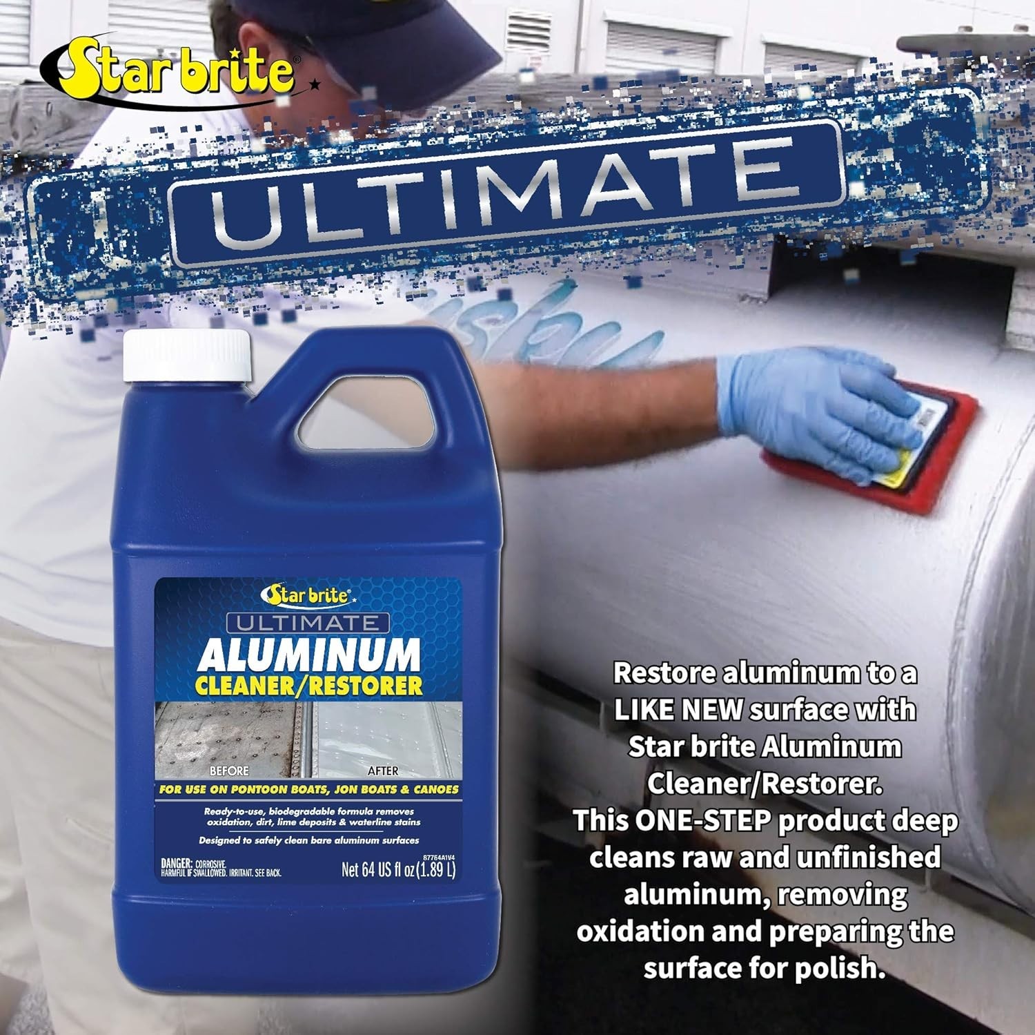 Ultimate Aluminum Cleaner & Restorer – 64oz Biodegradable Liquid for Boats