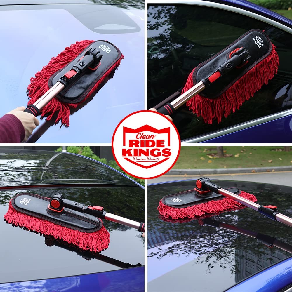 Car Duster Exterior Scratch Free, Extendable Handle, Detail Brush Kit for Veh…