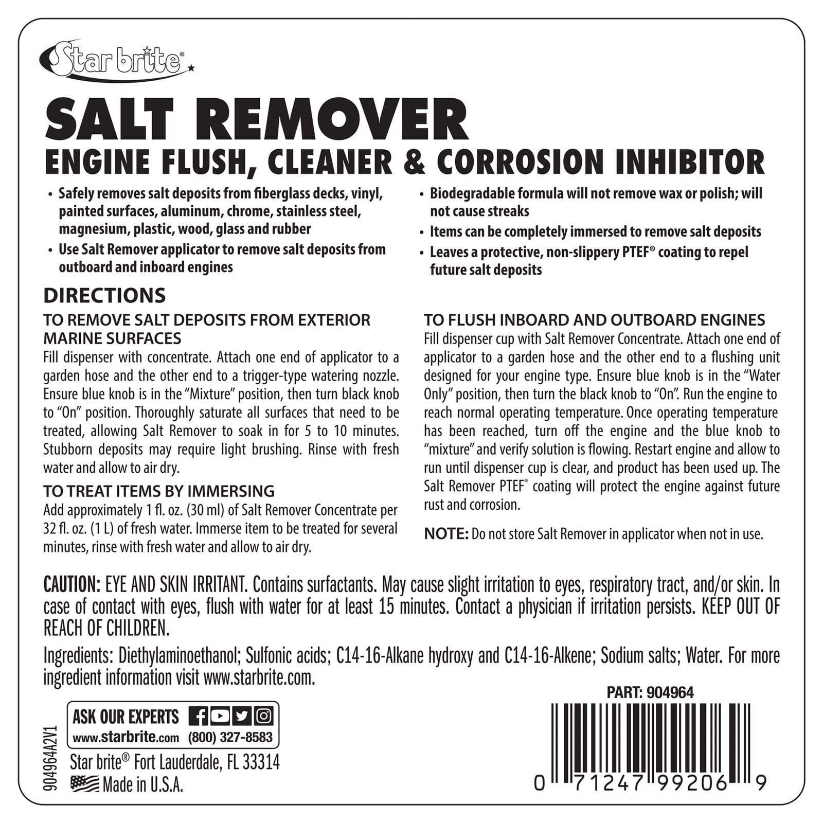 Star Brite Water-Resistant Biodegradable Formula Salt Remover, 64 oz