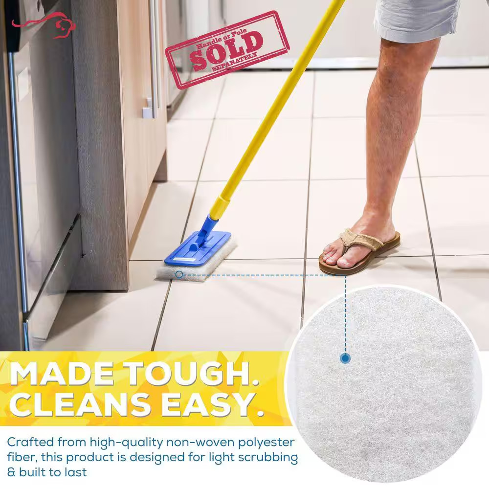 Light Duty Cleaning Scrubbing Pads 5-Pieces Bundle W/ Threaded Swivel EZ Scrub P