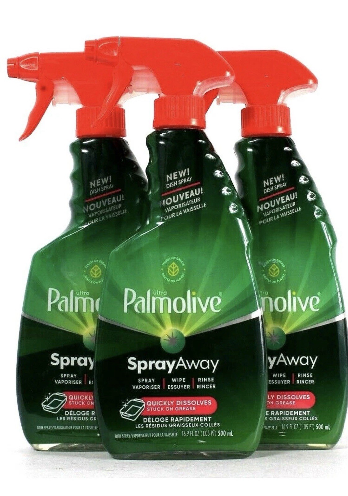 3 Palmolive Ultra Spray Away Quickly Dissolve Grease Dish Spray 16.9 fl oz each