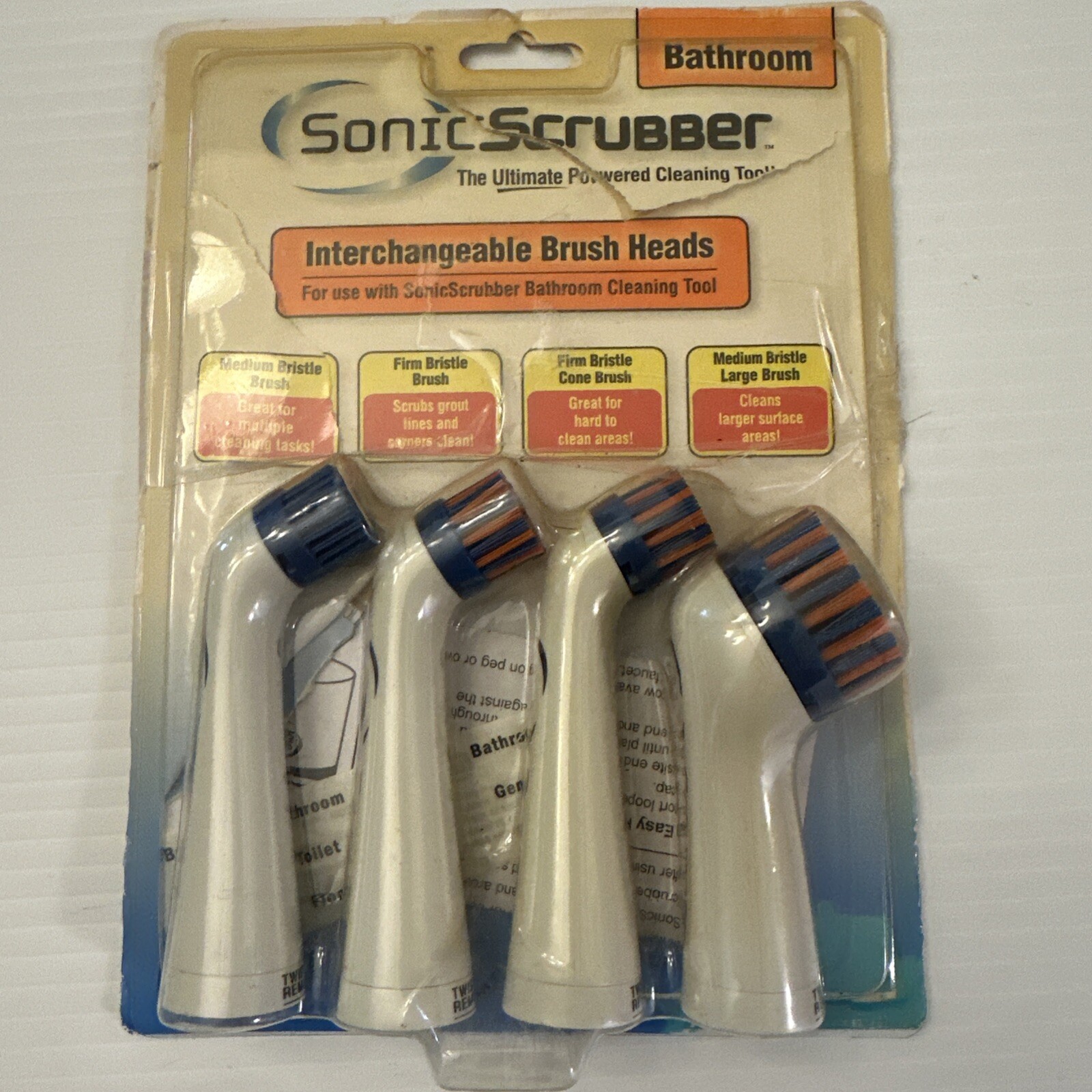 Rare Sonic Scrubber Medium and Firm Replacement Cleaning Brushes 4Pack New 2005