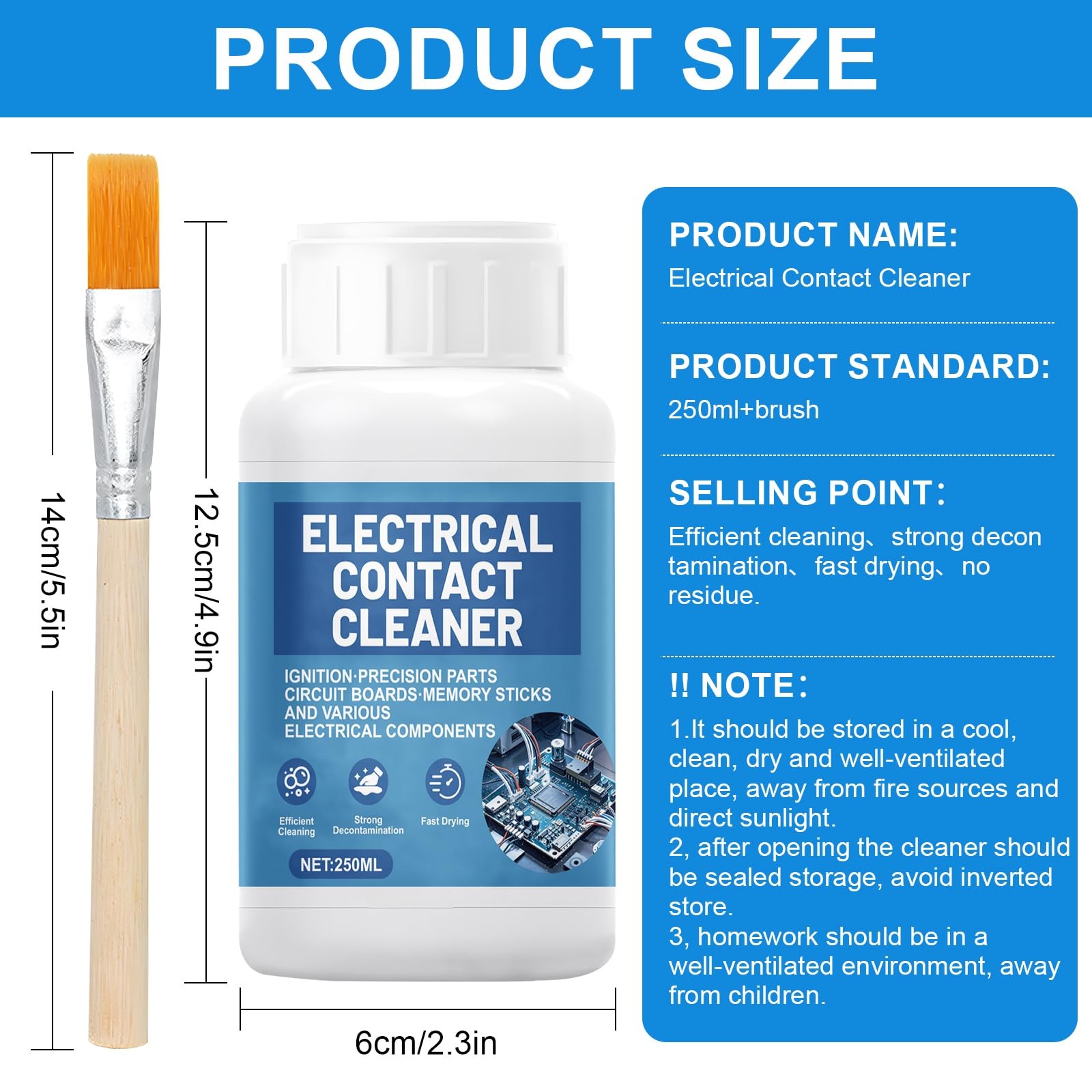 250ml Electronic Contact Cleaner, Circuit Board Cleaner Fast Drying Precision…