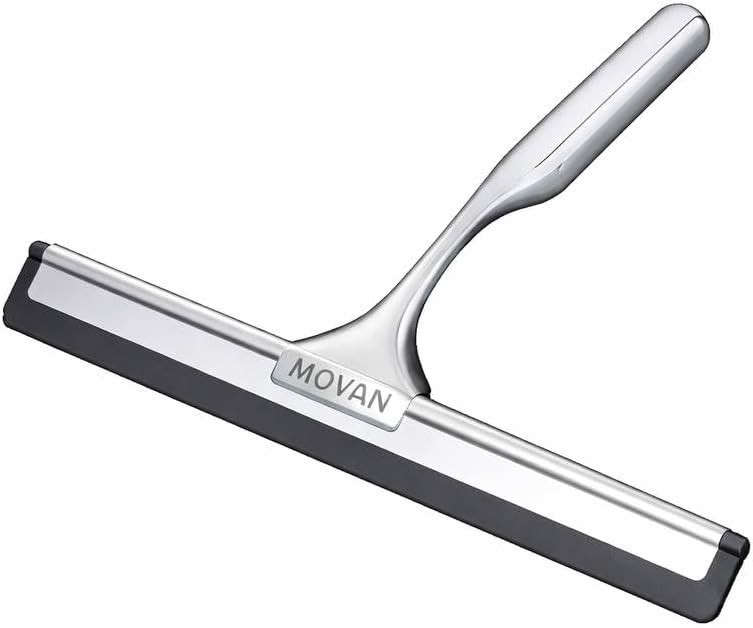 MOVAN Shower Squeegee Glass Doors W/ Replacement Silicone Blade – 304 Stainless