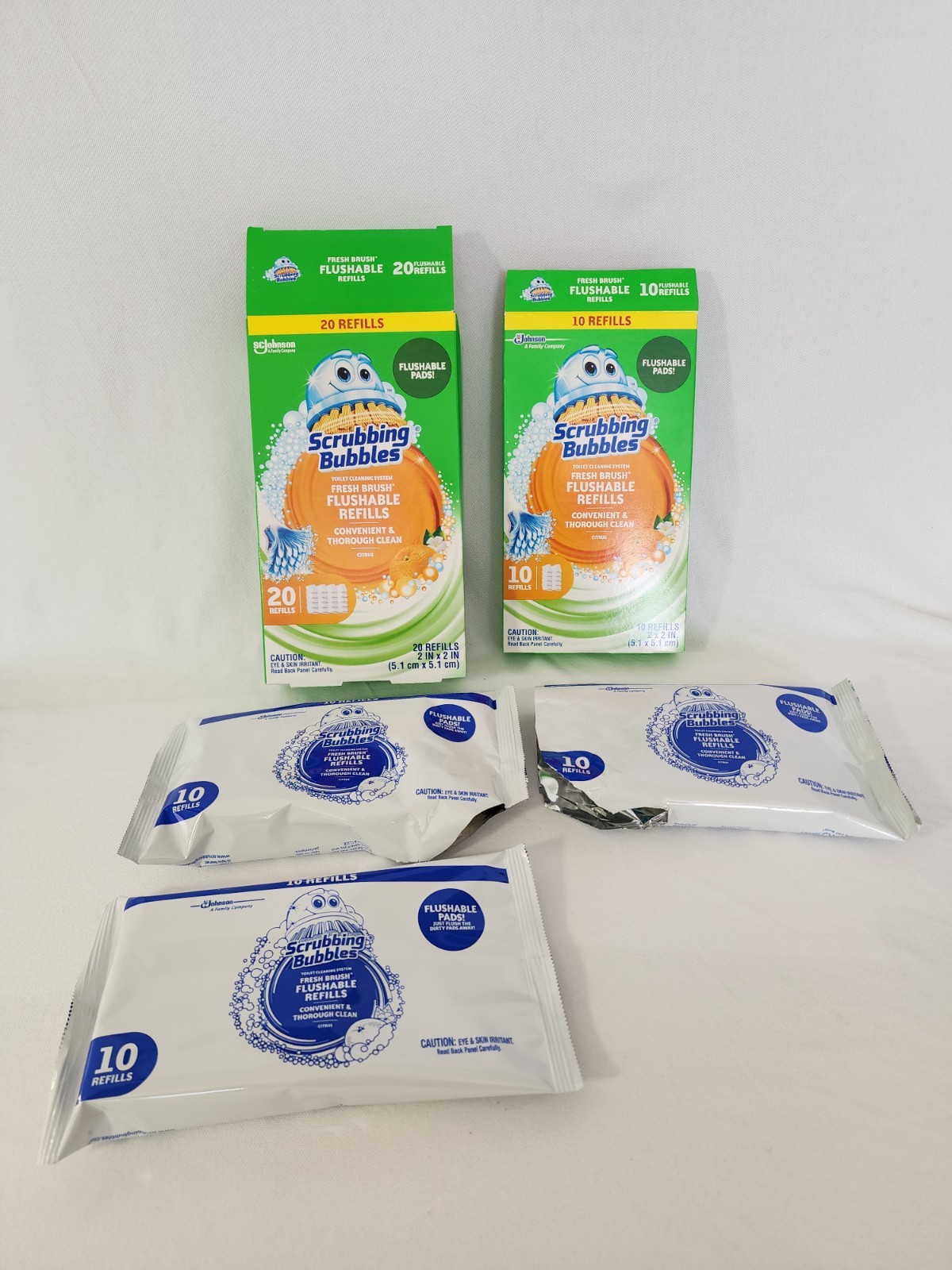 Scrubbing Bubbles Toilet Cleaning Flushable Refills 2 Open Boxes Citrus READ