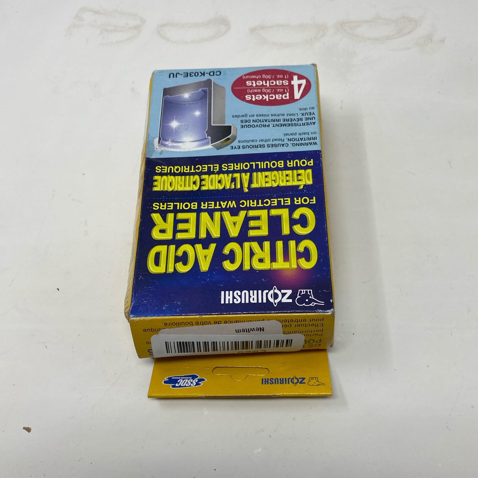 Zojirushi Citric Acid Cleaner 4 Packets (1oz each) White CD-K03EJU