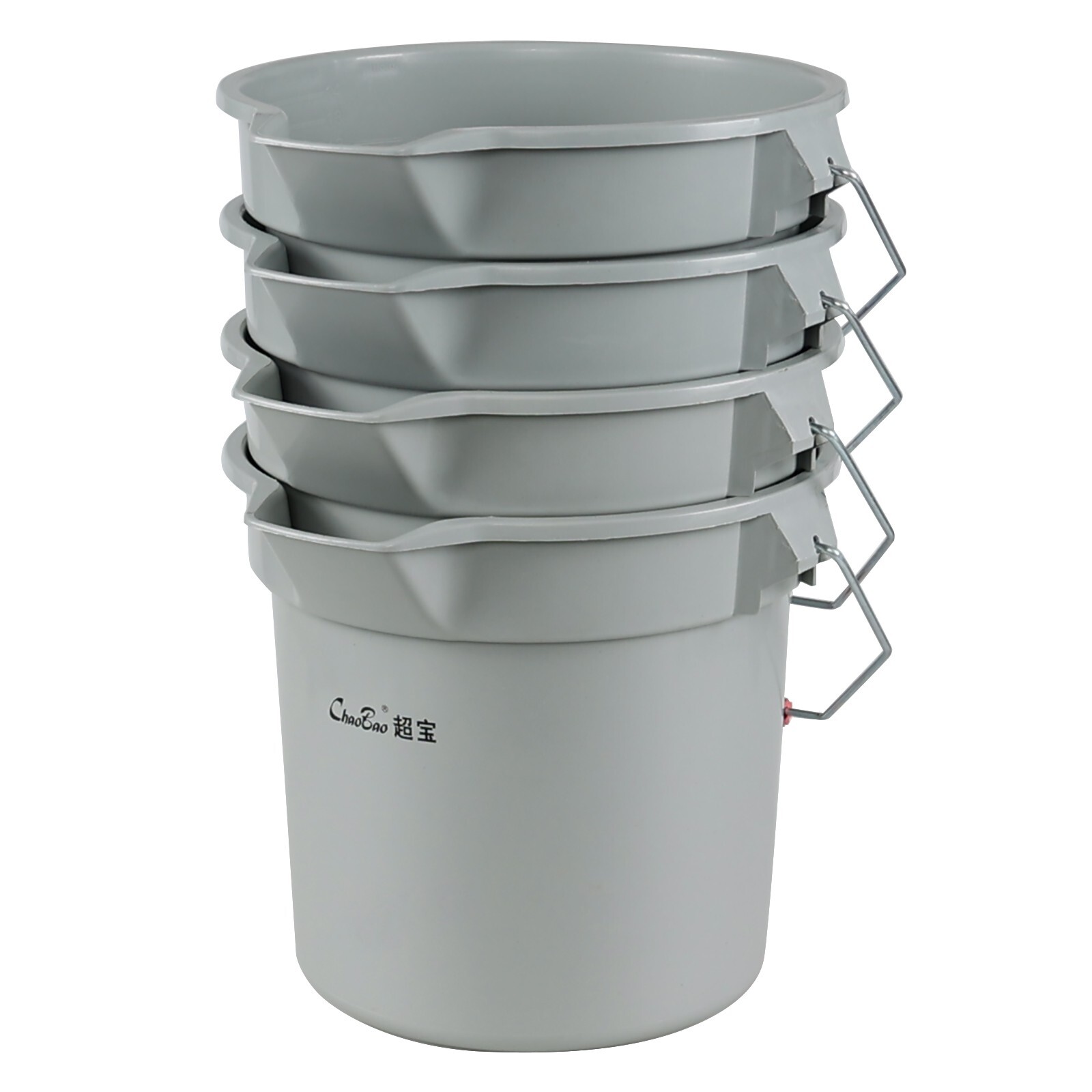 Cand 3.5 Gal Heavy Duty Commercial Plastic Cleaning Bucket Pail w/ Handle, 4Pack