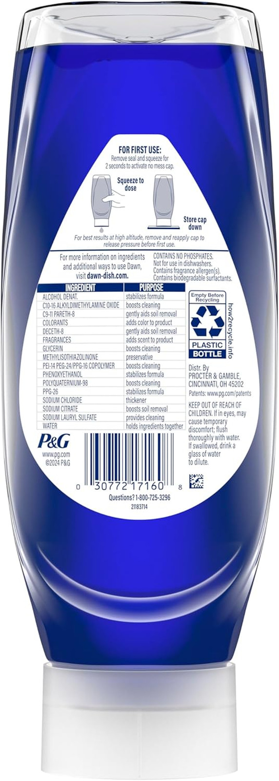 Platinum plus Powersuds Liquid Dish Soap, 17.4 . Ez-Squeeze Bottle