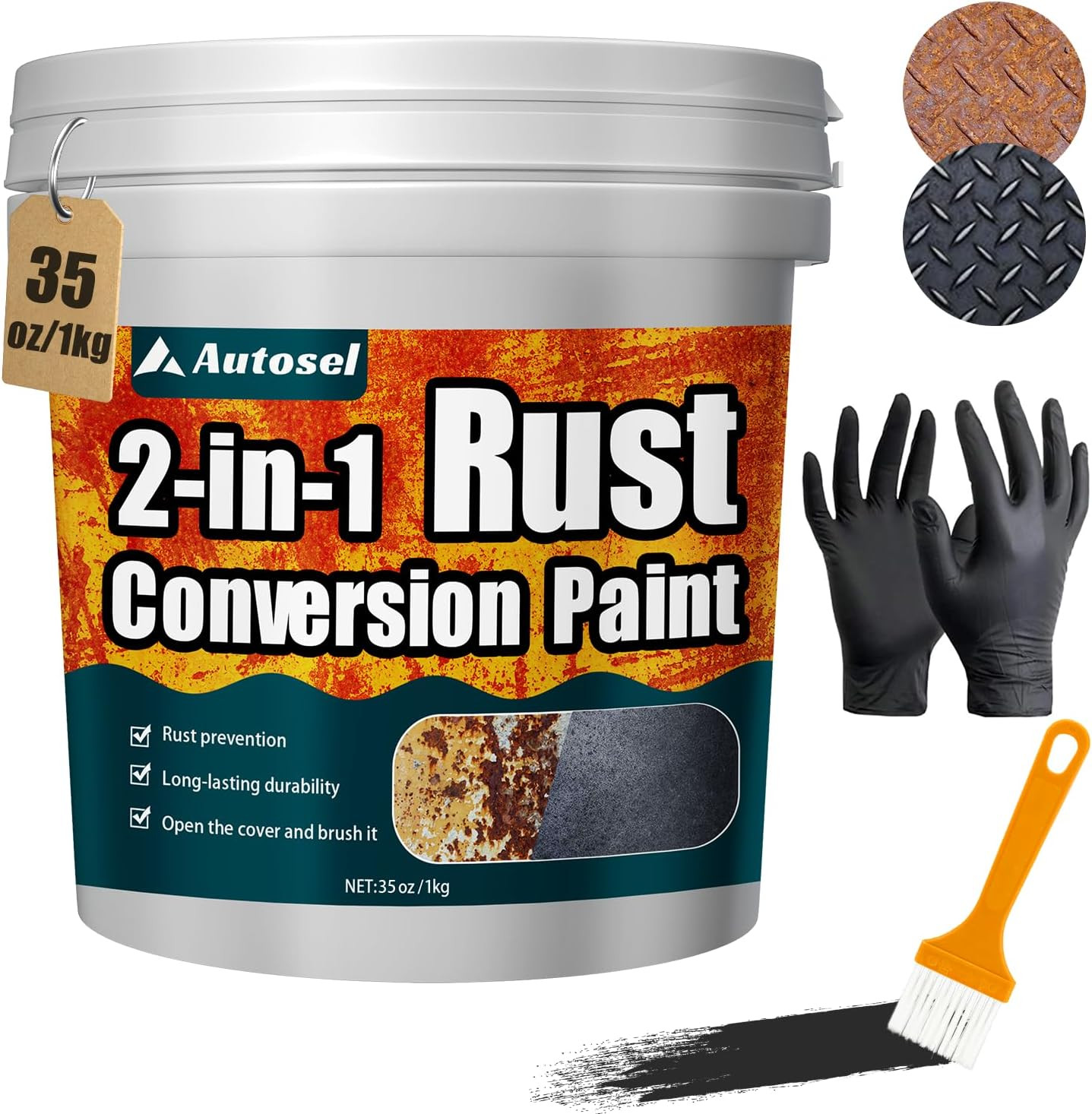 2-In-1 Rust Converter & Metal Primer, Stops Rust,Rust Inhibitor Paint (34.9 Oz)