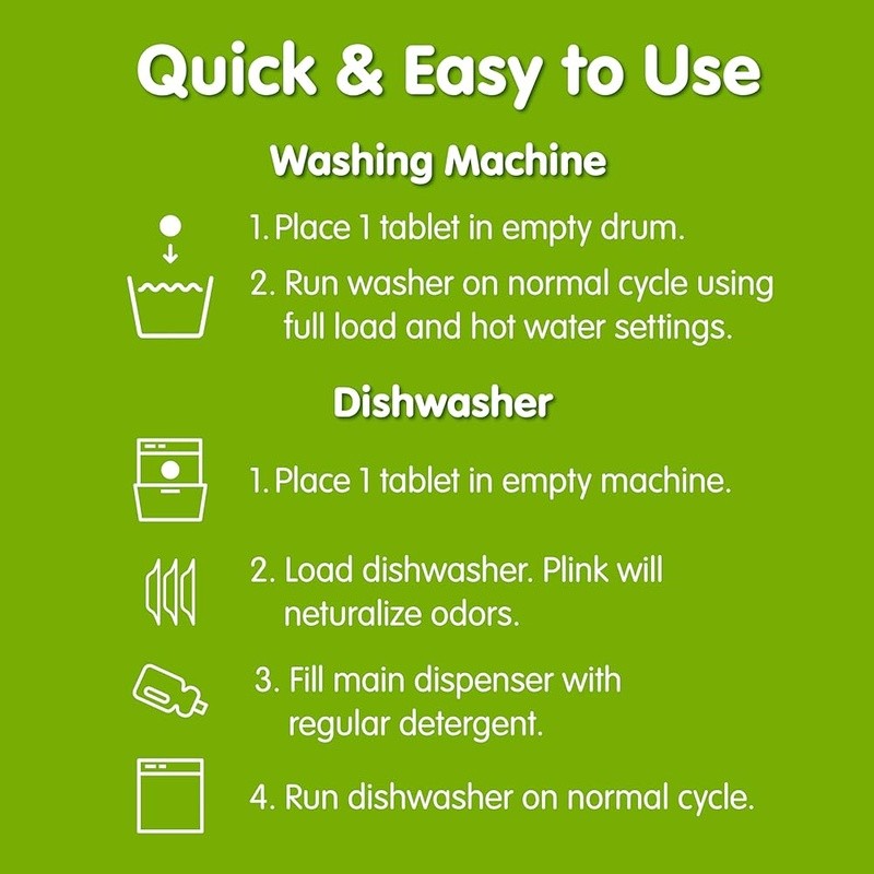 Washing Machine Dishwasher Cleaner Tablets Odor Remover Lemon Scent USA