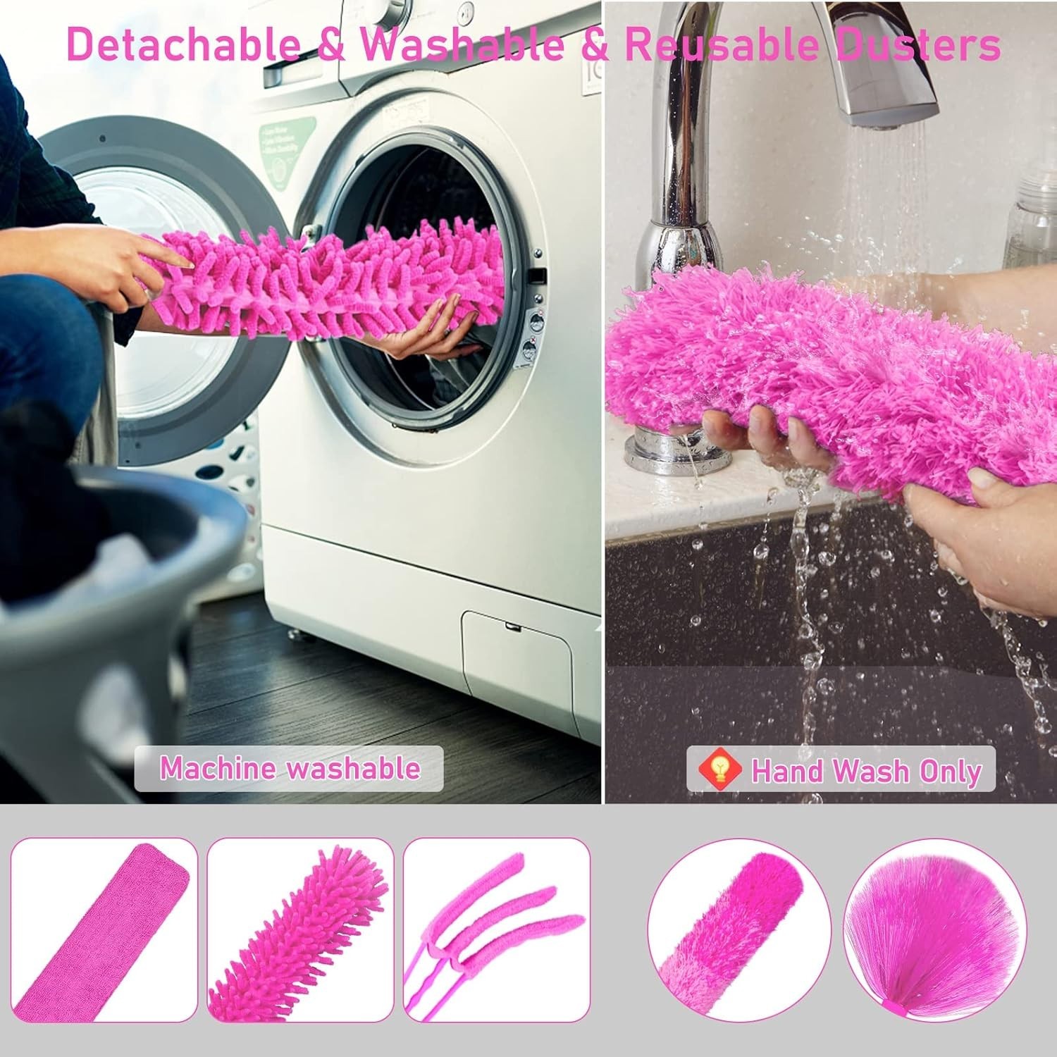 Microfiber Dusters for Cleaning,14PCS Feather Dusters with Extension Pole,Ben…