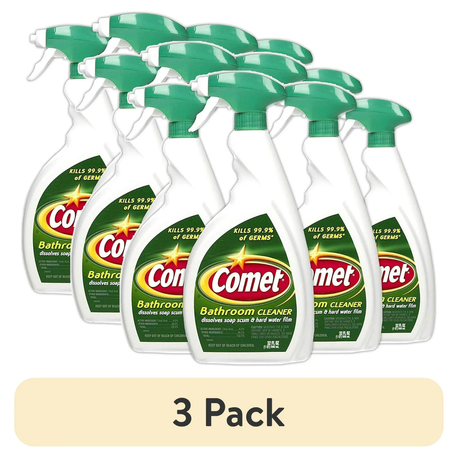 (3 pack) Bathroom Cleaner Spray Lemon Scent 32 oz