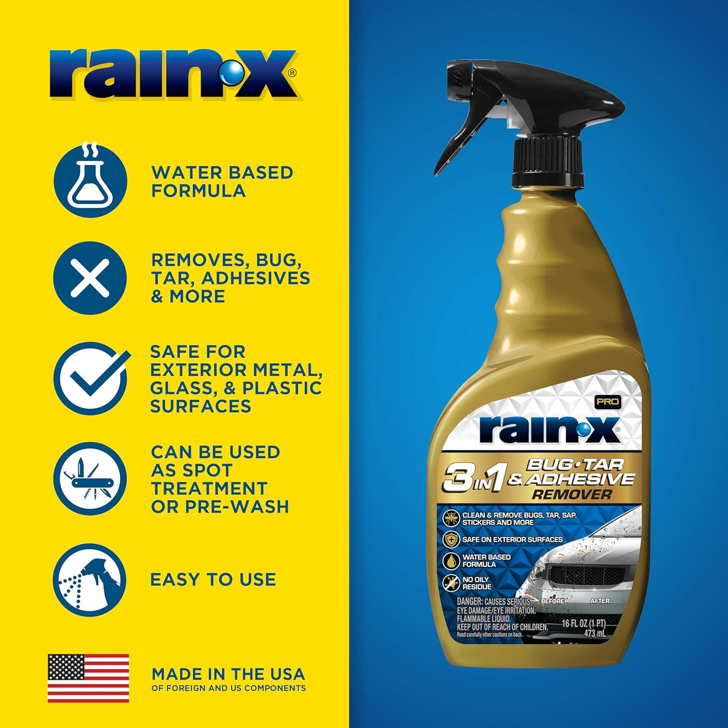 Pro 620213 3-In-1 Bug, Tar and Adhesive Remover, 16Oz – Premium Bug, Tar and Adh