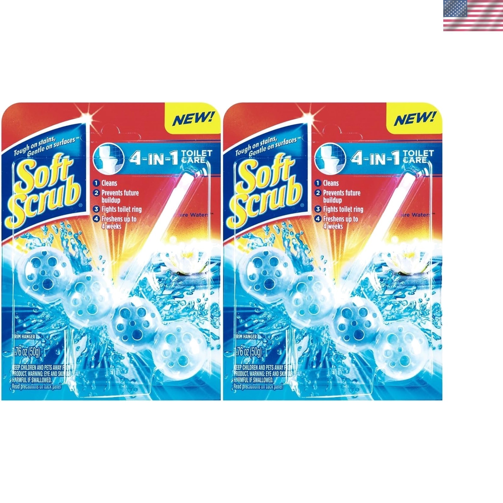 Toilet Care Rim Hanger, Emits Sapphire Waters Scent, Cleans & Prevents Build-Up