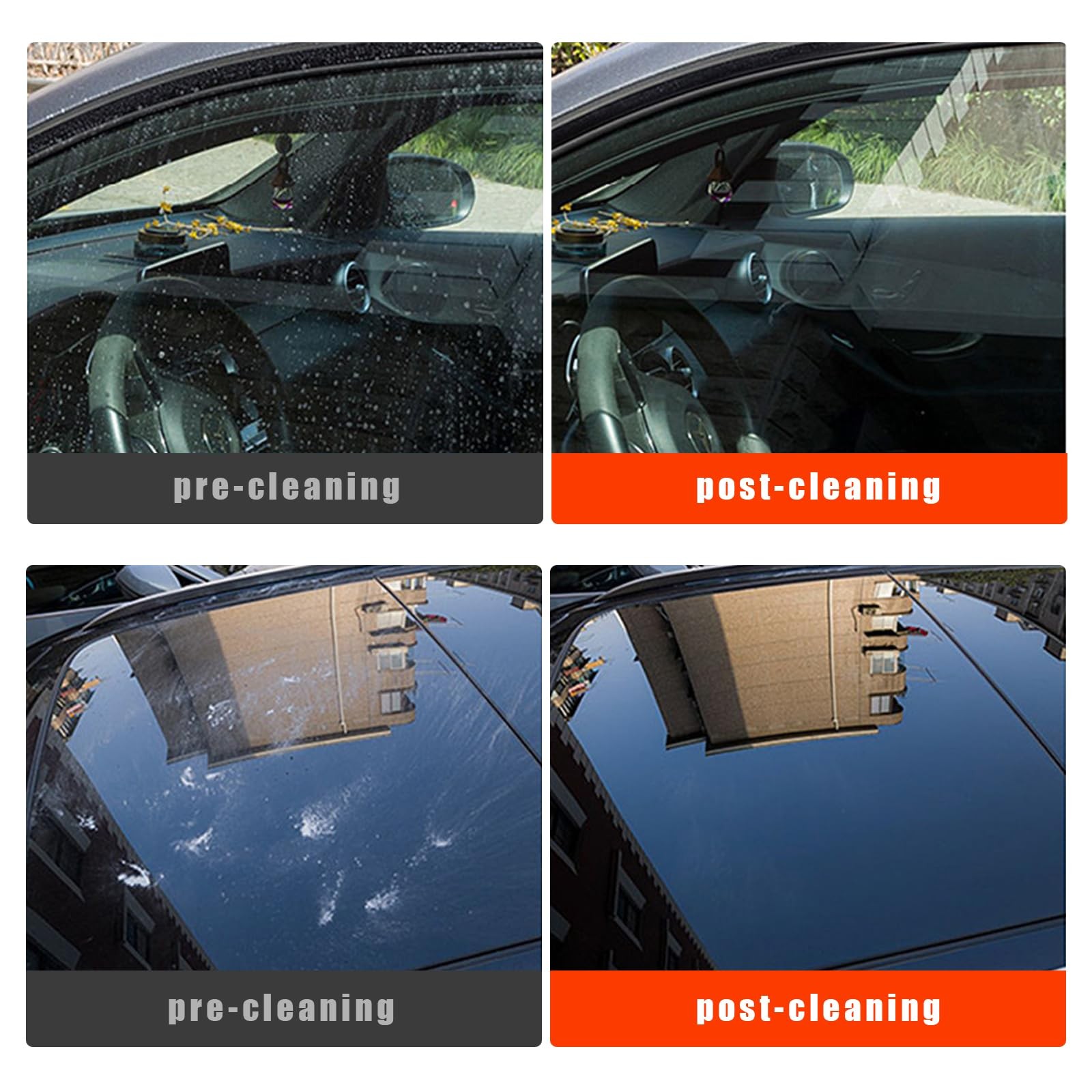 Car Windshield Cleaning Tool, Microfiber Window Cleaner Set with 4 Washable a…