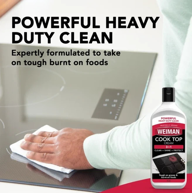 Weiman Glass Cooktop Heavy Duty Cleaner & Polish – Shines and Protects Glass/Cer